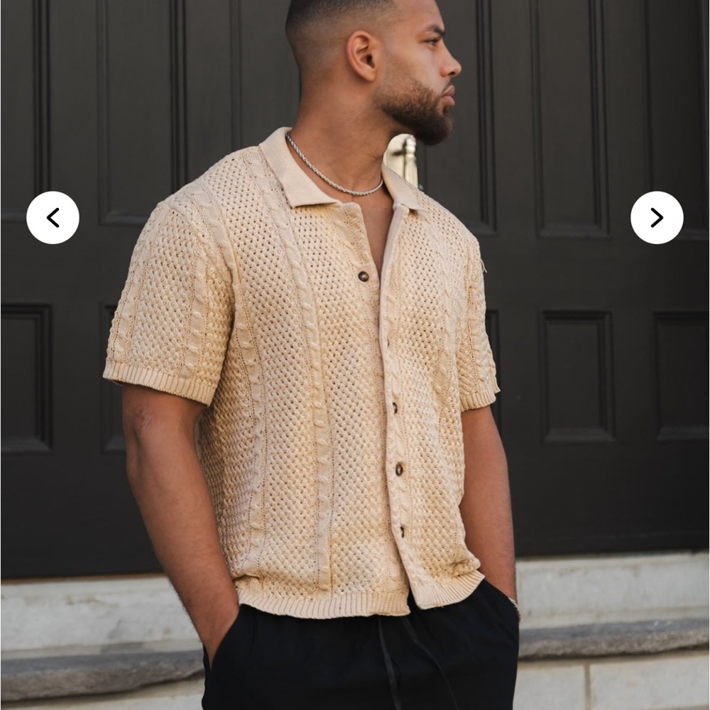 Men's Tan Knit Shirt